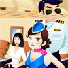 L'hotesse de l'air dans son avion