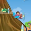 Dora dans son avion qui doit remplir son insparable sac  dos