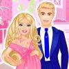 Barbie attend un bb, un jeu o il faut l'aider  accoucher